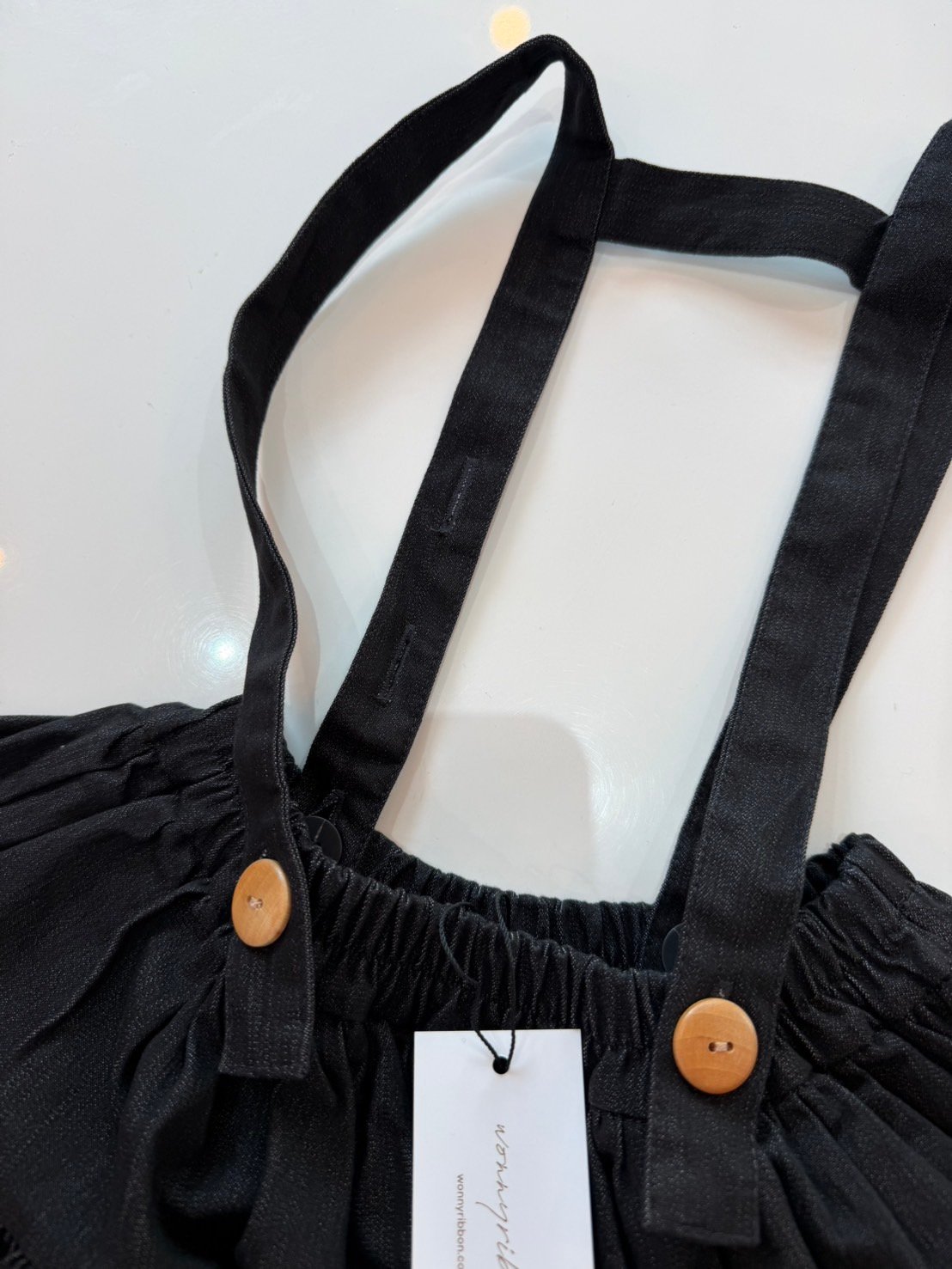 Wonny Ribbon / Black Denim Skirt | lisoro