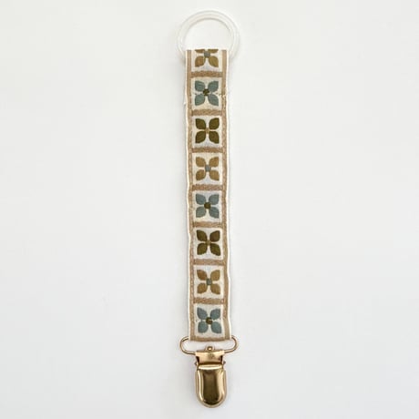 Pacifier Strap [ Nordic Petals ] / Hippo + Birds