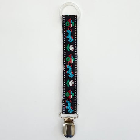 Pacifier Strap [ Swedish Pony Trail ] / Hippo + Birds