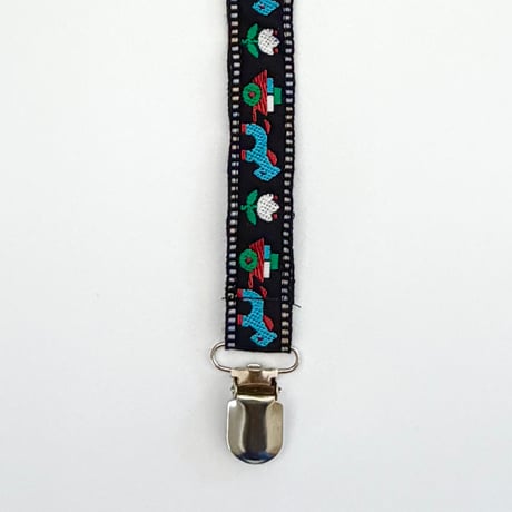 Pacifier Strap [ Swedish Pony Trail ] / Hippo + Birds