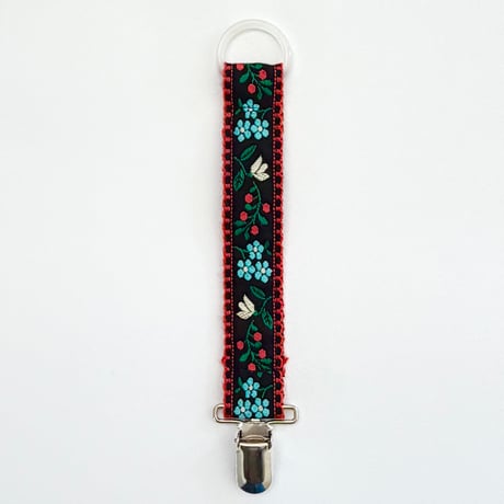 Pacifier Strap [ Midnight Berry ] / Hippo + Birds