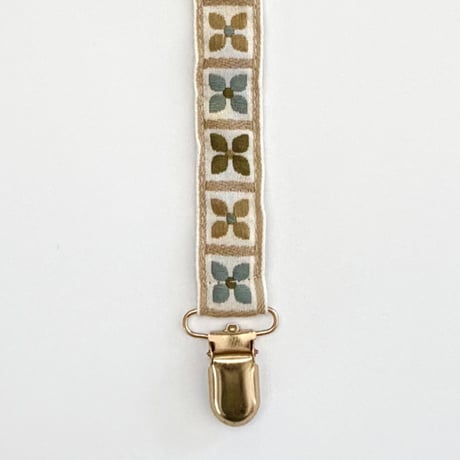 Pacifier Strap [ Nordic Petals ] / Hippo + Birds