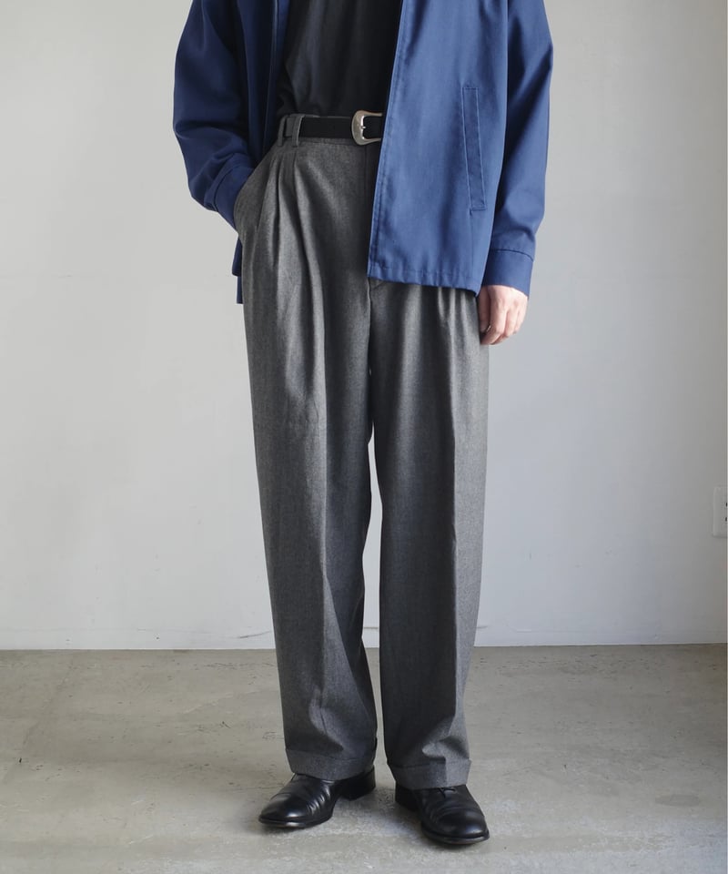 パンツ 90s Gentleman Farmer 3tuck wide slacks 80~90's Gianni Versace 3-Tuck Wide Slacks -Made