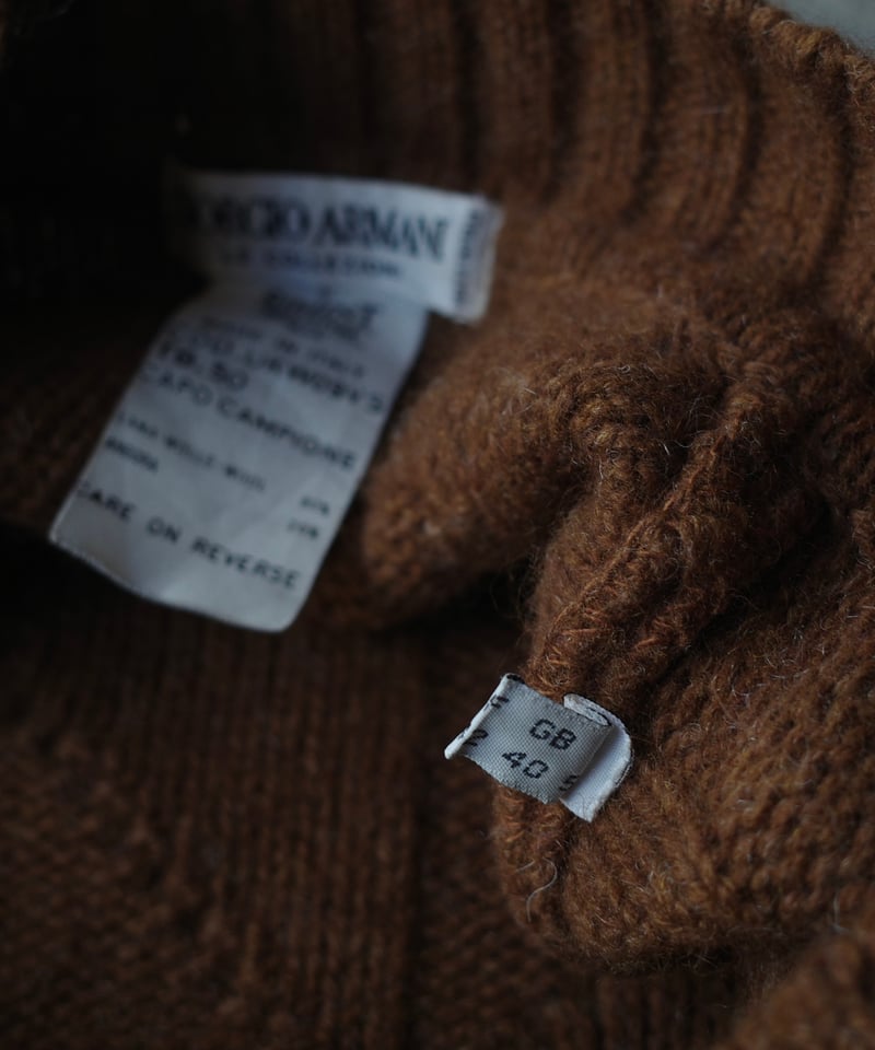 90s Giorgio Armani Cable V-Neck Knit -Made in I