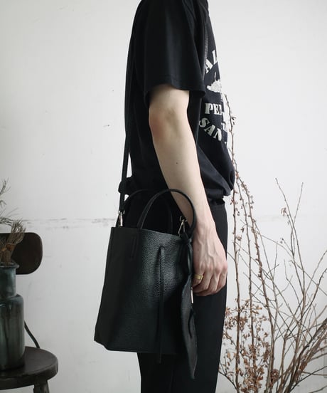 MARLON FIRENZE Calf Leather Mini Shopper Bag - Nero