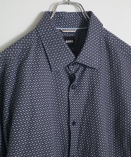 00s Hugo Boss Light Weight Fabric Linen×Cotton Shirt -3