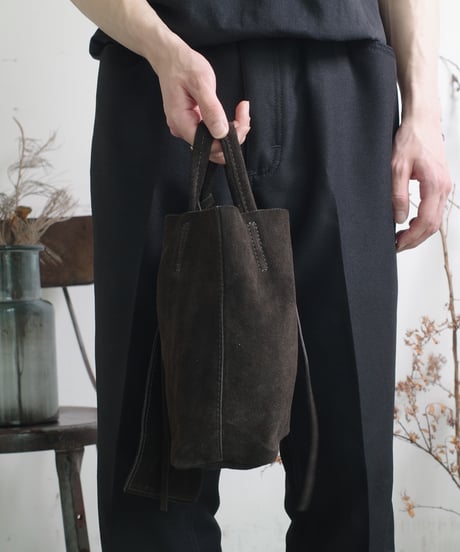 MARLON FIRENZE Calf Leather Mini Shopper Bag - Cioccolato Suede