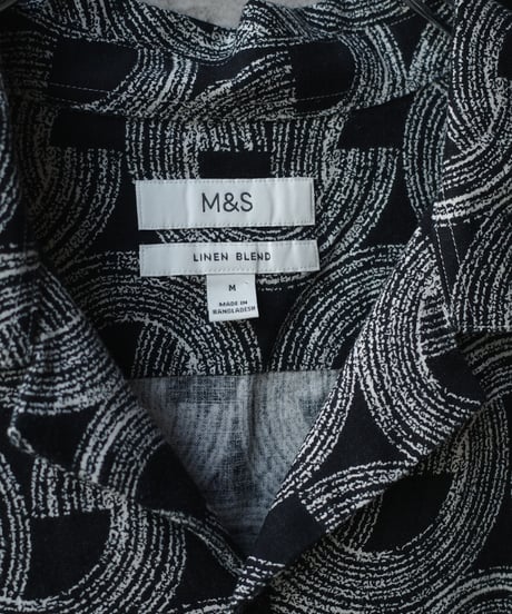 Marks & Spencer Linen Blend Geometric Print Shirt
