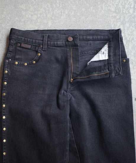 Euro Wrangler Studded Black Denim -3