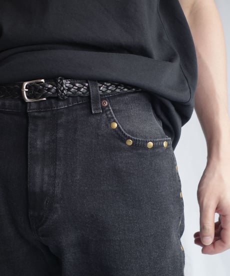 Euro Wrangler Studded Black Denim -3