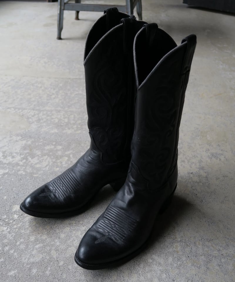Justin ウエスタンブーツ ブラック 本革 Justin Western boots Black - Made in USA | DAM
