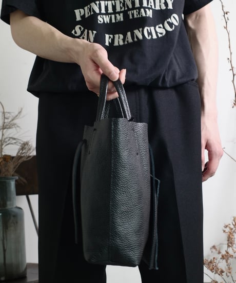 MARLON FIRENZE Calf Leather Mini Shopper Bag - Nero