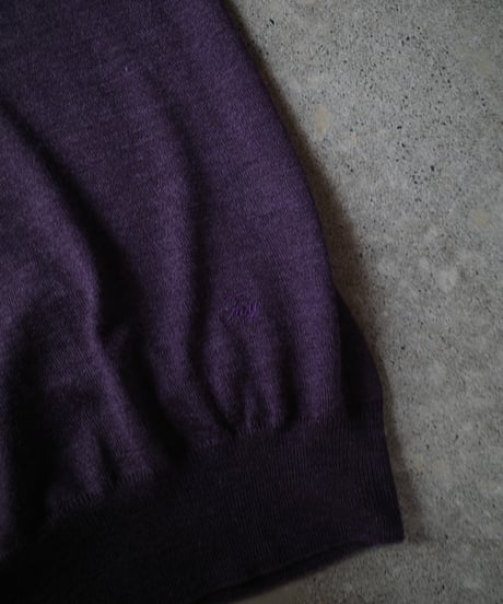 Fay V-neck Wool / Silk High Gauge Knit -Made in ITALY