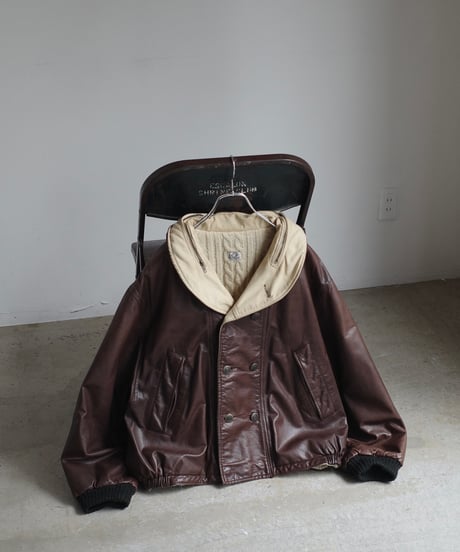 80's C.P.Company Shawl Collar Leather Blouson - Made in Italy