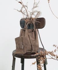 MARLON FIRENZE Calf Leather Mini Shopper Bag - Taupe Suede