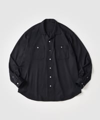THE DAY -WOOL FRAISE SHIRT JACKET -Black