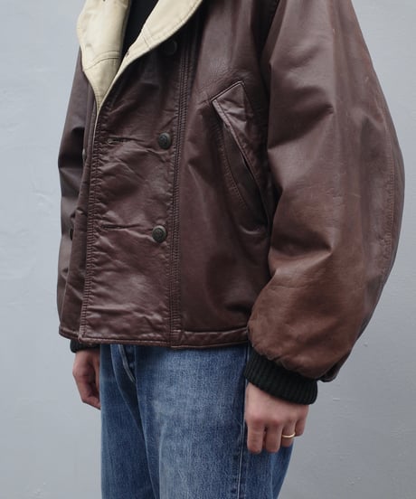 80's C.P.Company Shawl Collar Leather Blouson - Made in Italy