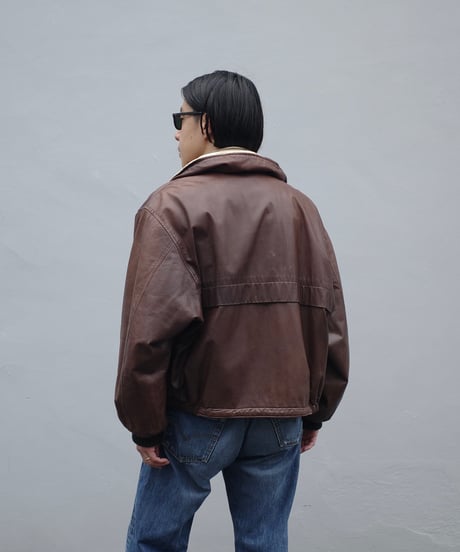 80's C.P.Company Shawl Collar Leather Blouson - Made in Italy