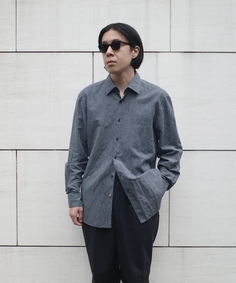 00s Hugo Boss Light Weight Fabric Linen×Cotton Shirt -3