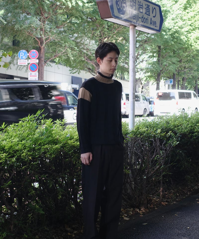 90's Giorgio Armani High Neck Wool Knit -Made i