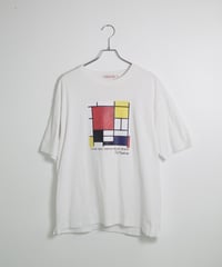 00's Plumeria Museum Piet Mondrian Design T-Shirt -19