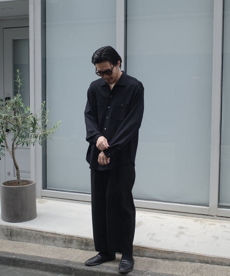 THE DAY -WOOL FRAISE SHIRT JACKET -Black