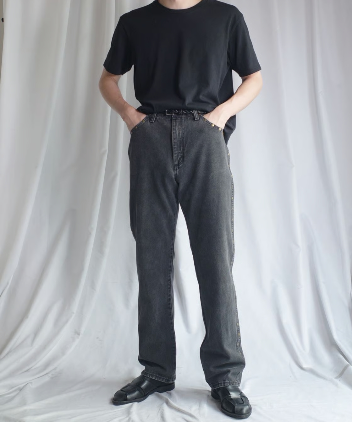 Wrangler Studded Black Denim -1 | DAMAGEDONE 2nd
