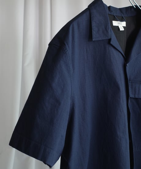 Marks & Spencer Cotton Ripstop Open Collar Shirt