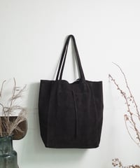 MARLON FIRENZE Calf Leather Shopper Bag - Cioccolato Suede