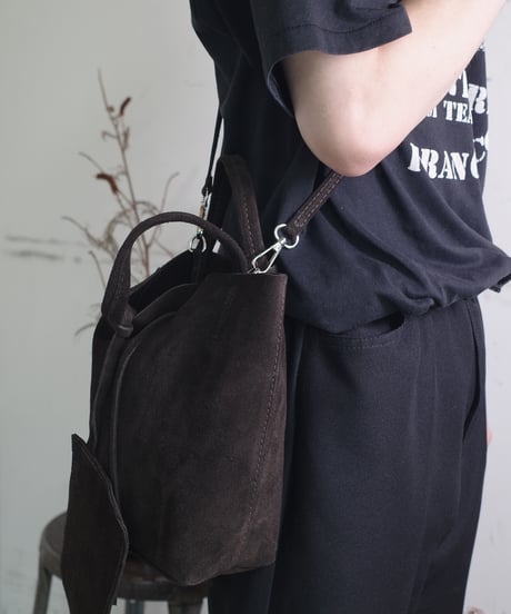 MARLON FIRENZE Calf Leather Mini Shopper Bag - Cioccolato Suede