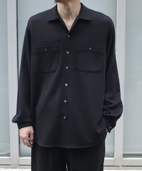 THE DAY -WOOL FRAISE SHIRT JACKET -Black