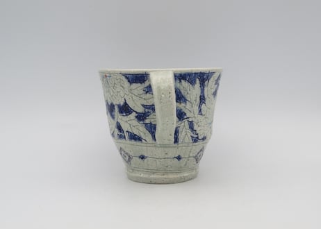 松尾三希子　半磁器色絵 青のマグC1