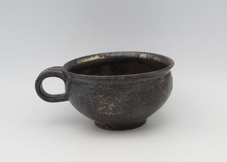 渡辺信史　w9スープカップ.黒釉薬