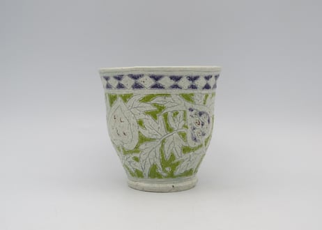 松尾三希子　半磁器色絵緑のマグB3