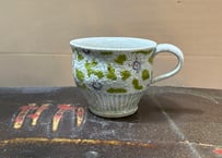 松尾三希子　半磁器色絵緑のマグB1
