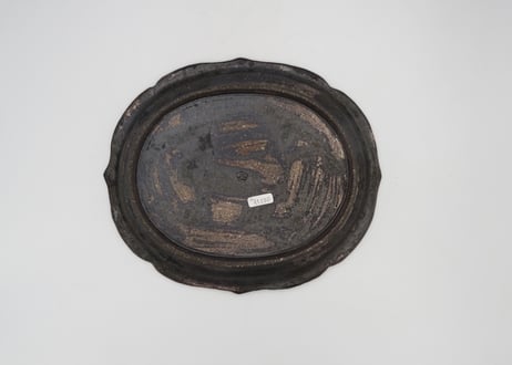 渡辺信史　w12炭化綾花オーバルディッシュ.黒.中