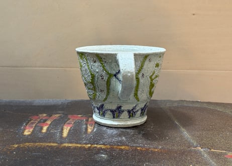 松尾三希子　半磁器色絵緑のマグB4