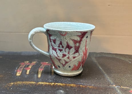 松尾三希子　半磁器色絵ピンクのマグA2