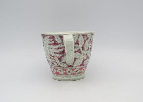 松尾三希子　半磁器色絵ピンクのマグA1