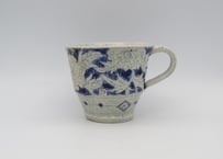 松尾三希子　半磁器色絵 青のマグC1