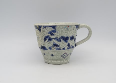 松尾三希子　半磁器色絵 青のマグC1