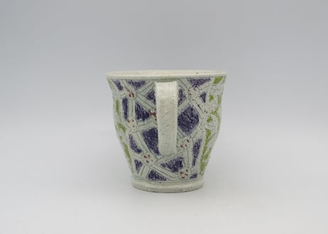 松尾三希子　半磁器色絵緑のマグB2