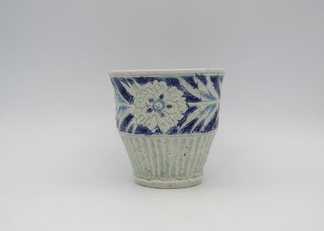 松尾三希子　半磁器色絵 青のマグC2