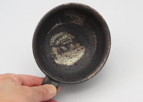 渡辺信史　w9スープカップ.黒釉薬