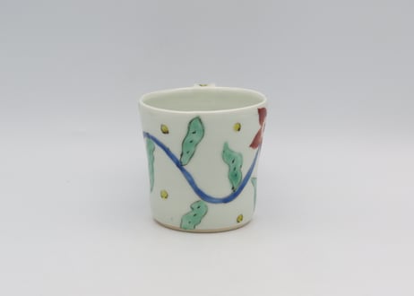 古川章蔵　色絵磁器花紋D2