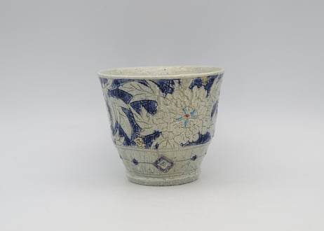 松尾三希子　半磁器色絵 青のマグC1