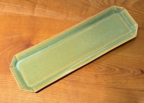 渡辺信史 山わさび釉フレーム長皿
