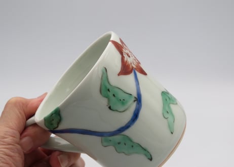 古川章蔵　色絵磁器花紋D1