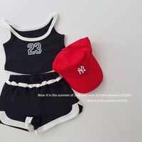 ナンバーロゴ タンクトップ×ショートパンツ セットアップ