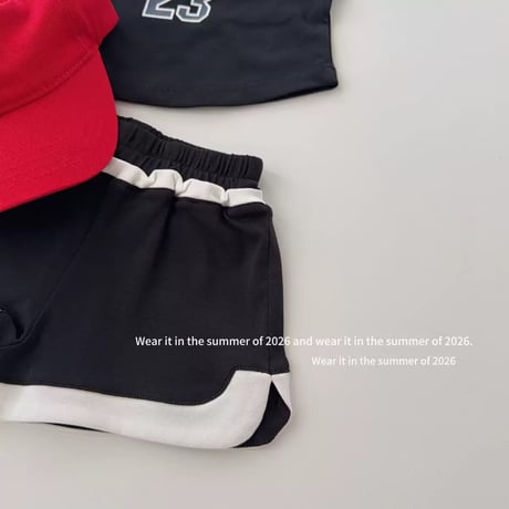 ナンバーロゴ タンクトップ×ショートパンツ セットアップ